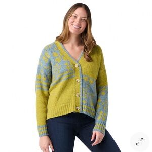 SmartWool Women's Medium Cozy Lodge Fair Isle Cardigan Sweater Merino Wool NWT